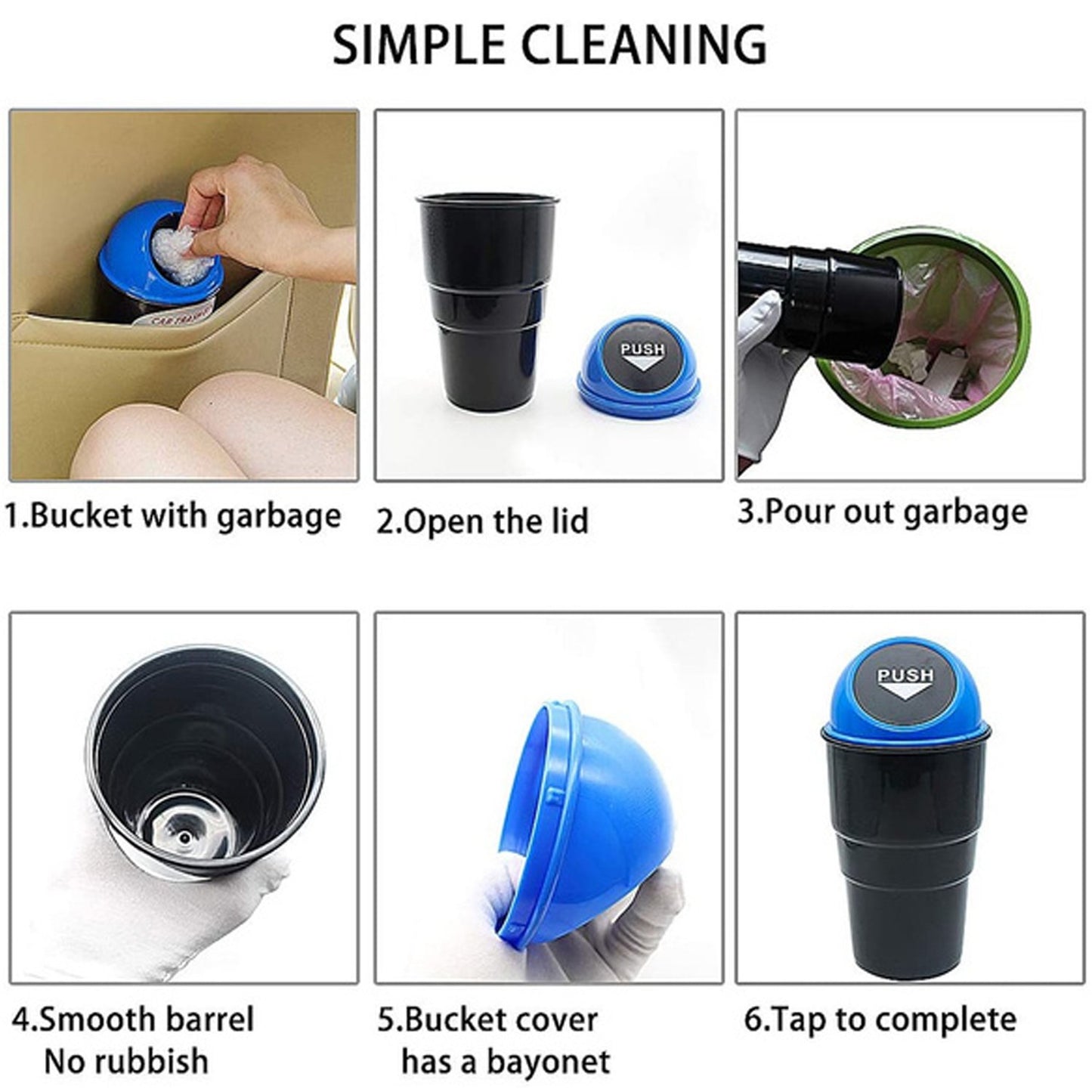 Mini Car Trash Bin Can Holder Dustbin - Happy Price - Image 5