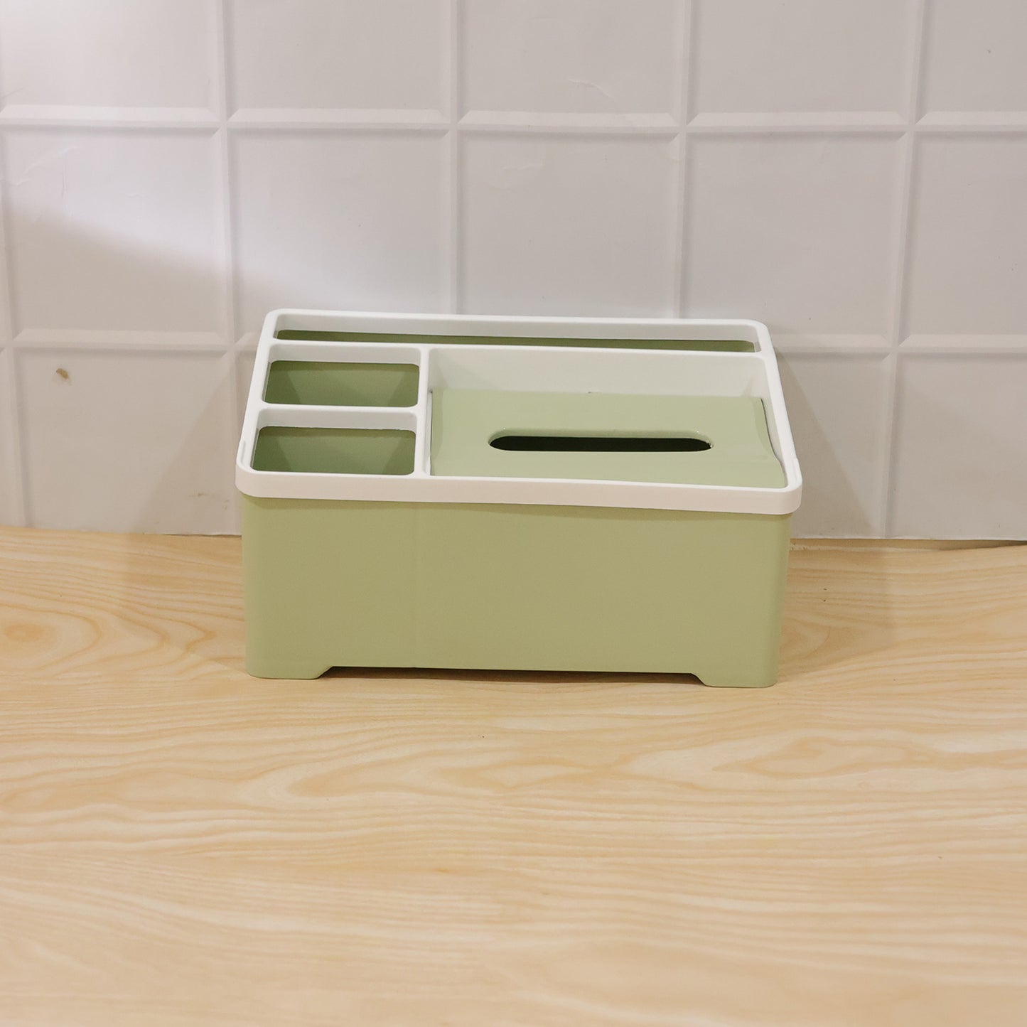 Multipurpose Compartment Storage Box with Tissue Holder - 1 Pc - Happy Price - Image 7