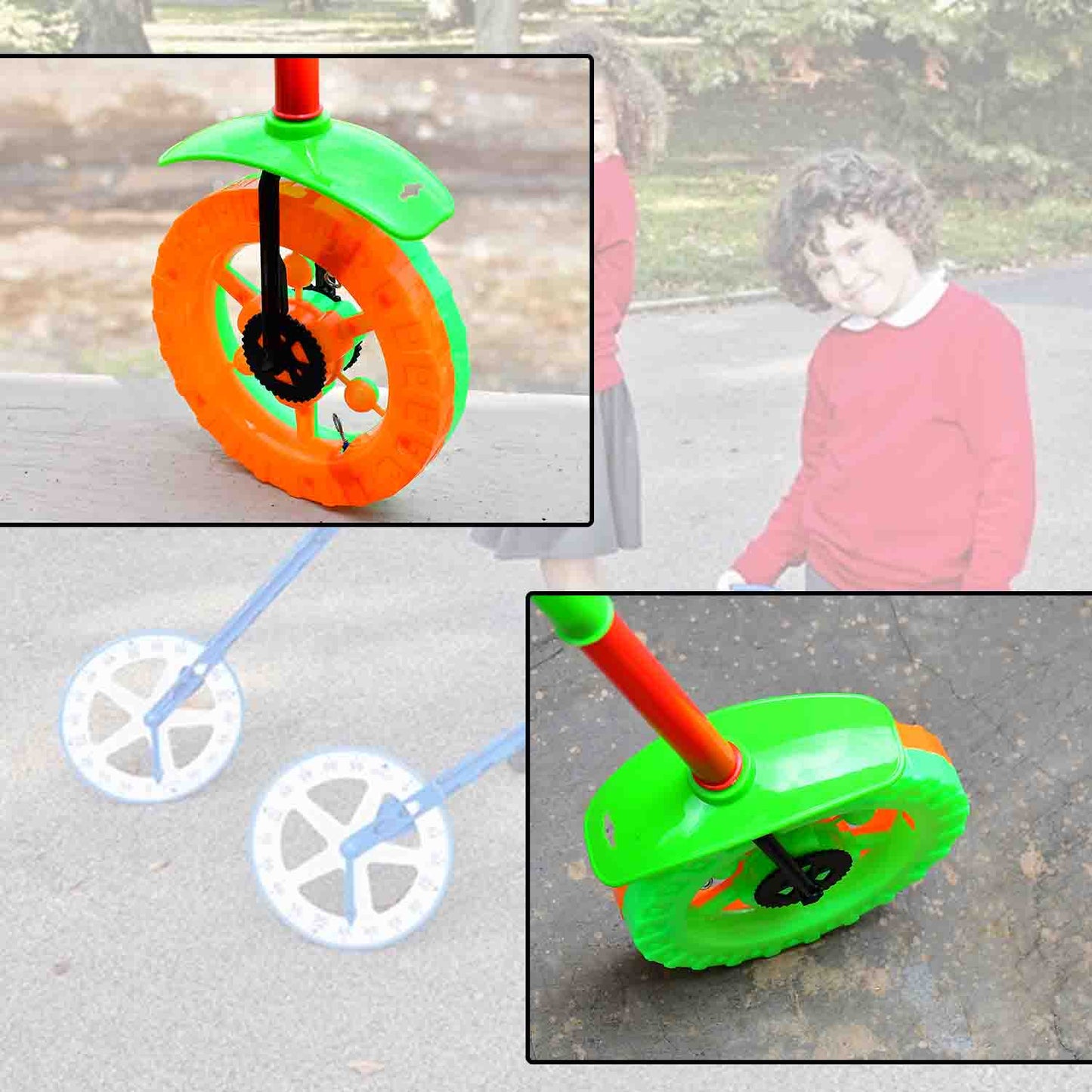 Plastic Single Wheel Push Run Toy With Handle And Two Lights On Wheel. Push Toy For Kids. - Happy Price - Image 3