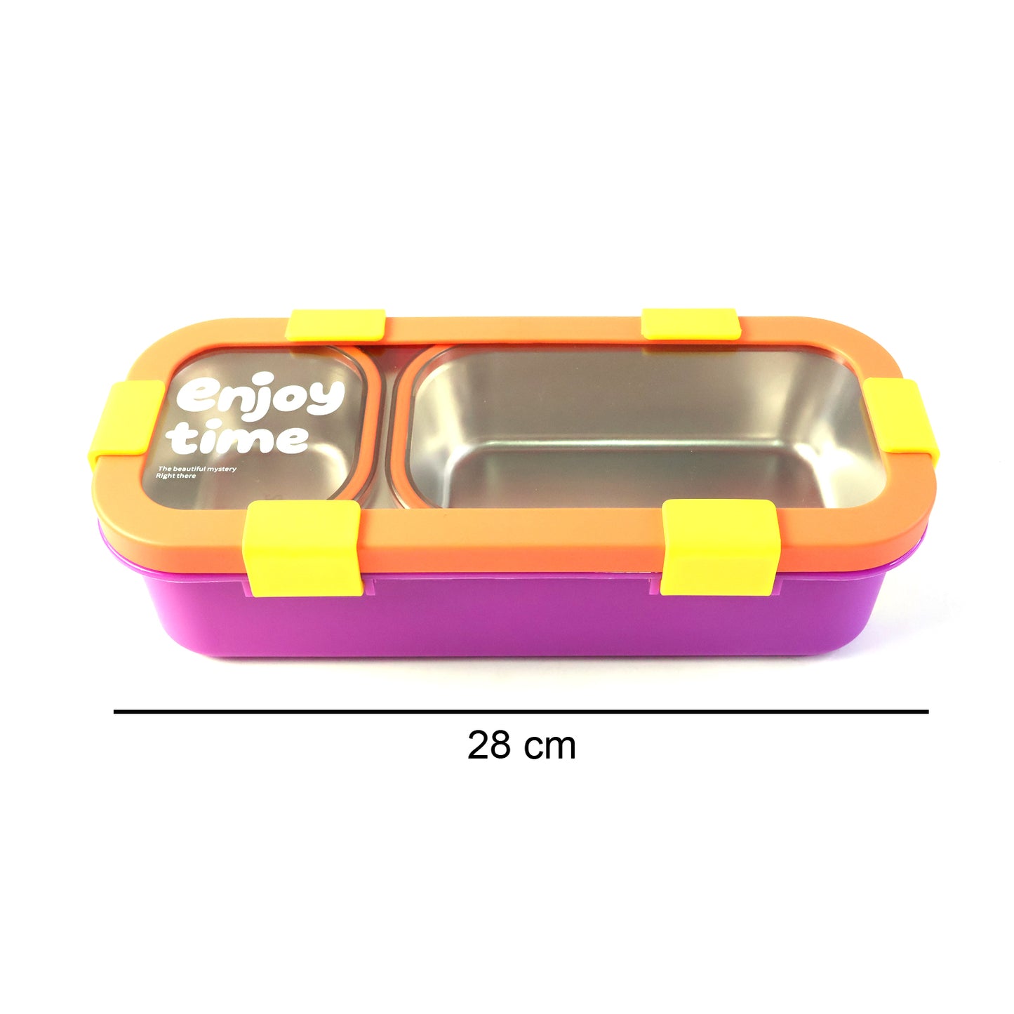 Stainless Steel Leak-proof Lunch Box With 2 Compartments With Spoon  Fork