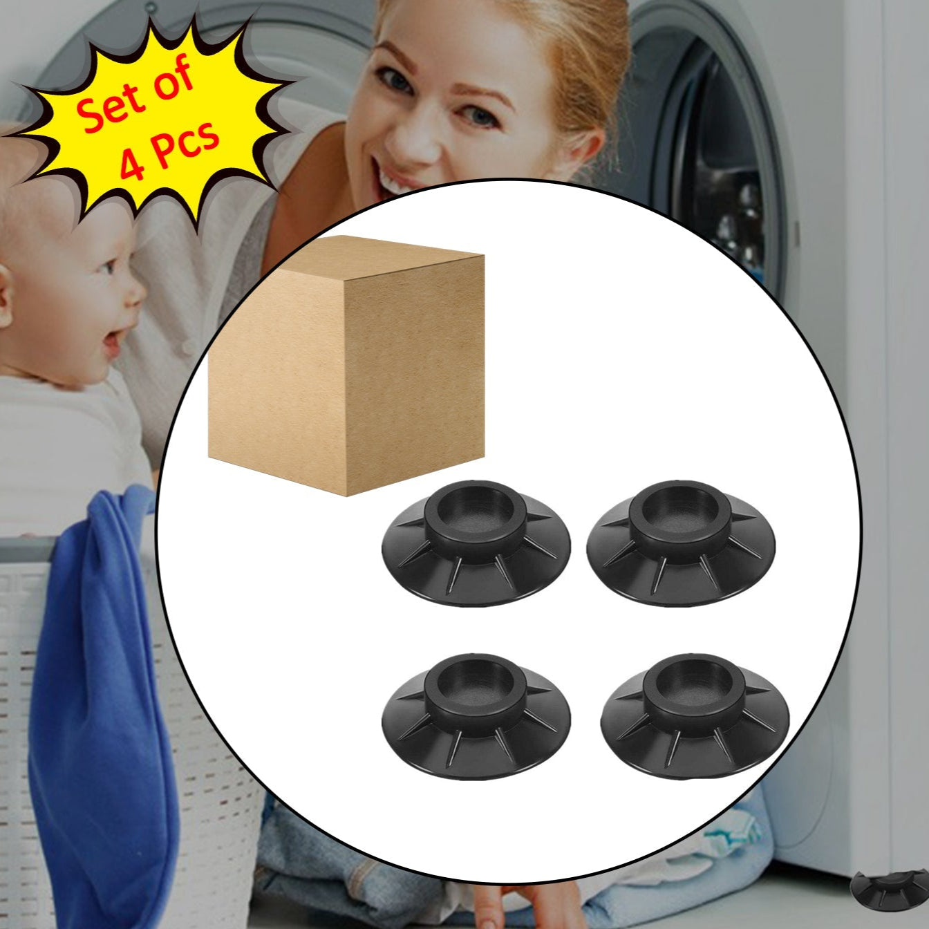 4 Pc Furniture Vibration Pad Used To Hold And Supporting Tables And Stools In All Kinds Of Places Like Household And Official Etc. - Happy Price - Image 1