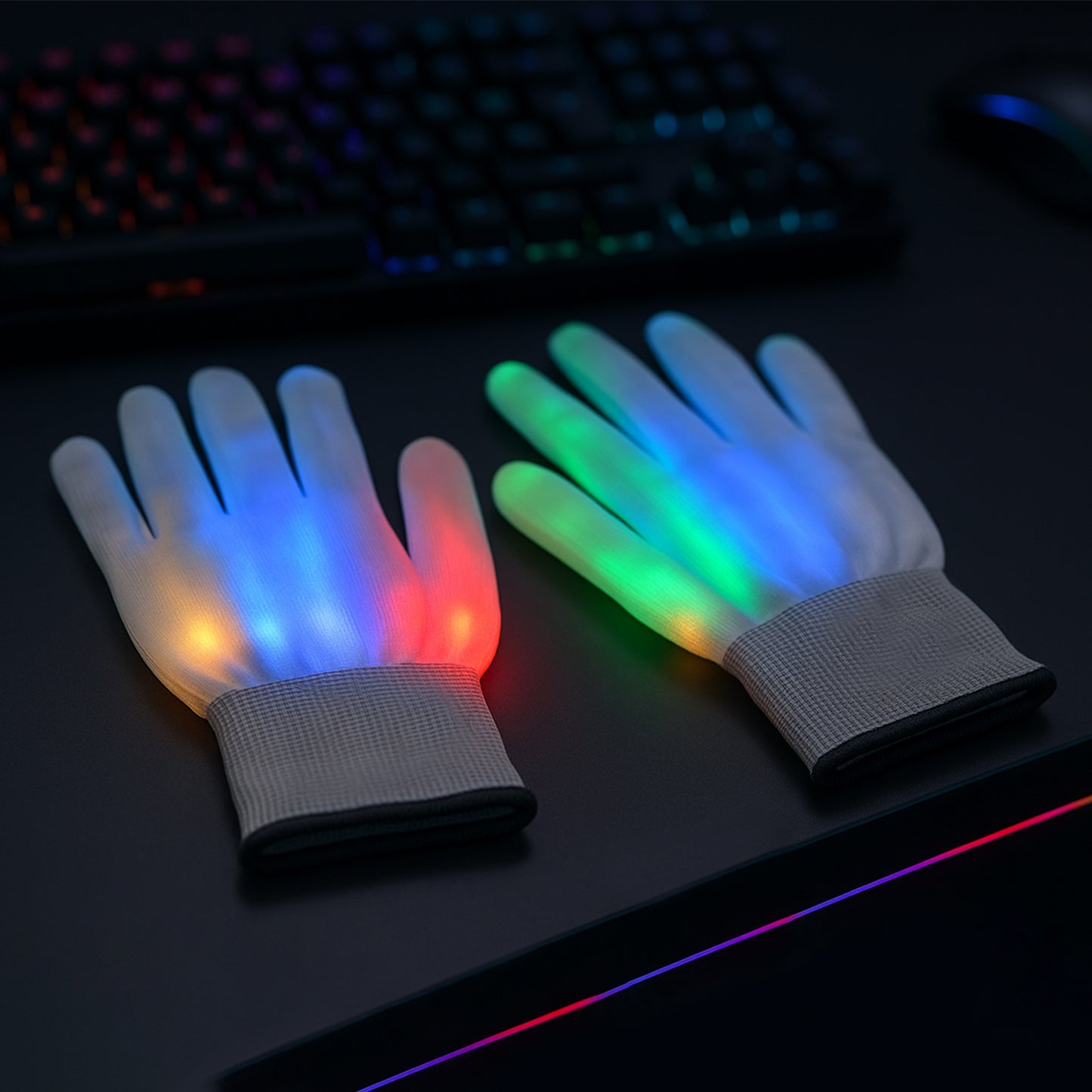 Dynamic Multi-color Led Light-up Glow Gloves (1 Pair) - Happy Price - Image 3