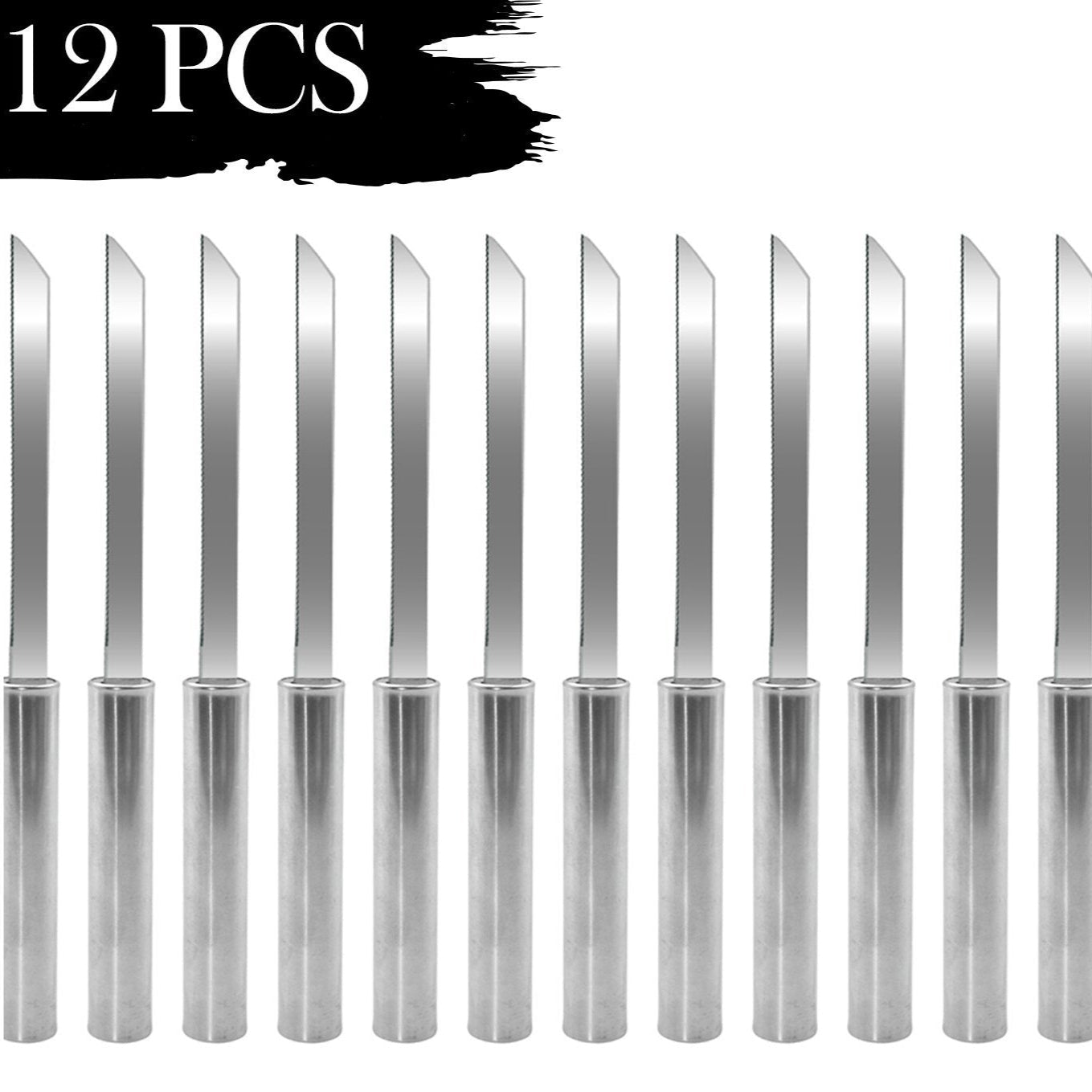 Utility Knife Stainless Steel Blade With Strong Grip (Pack Of 12) - Happy Price - Image 1