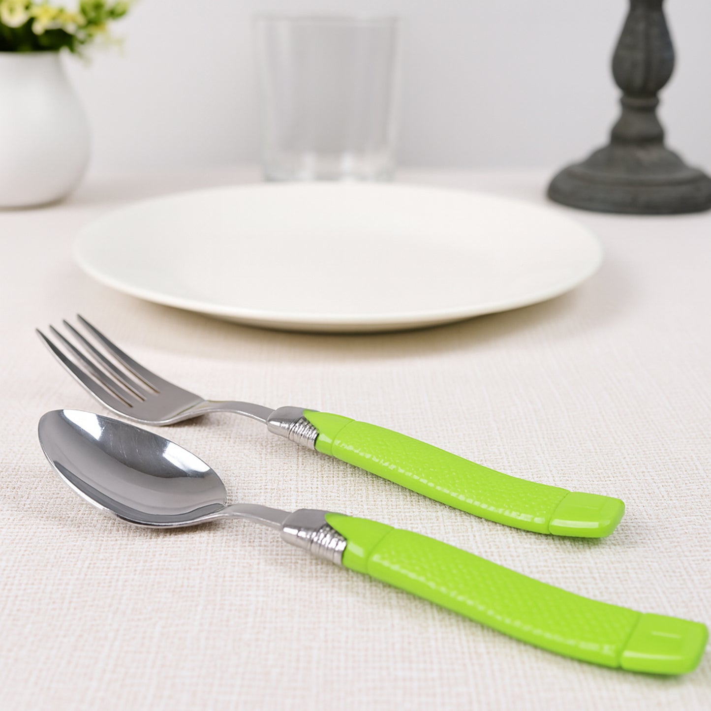 24 Piece Stainless Steel Cutlery Set with Organizer Holder - Happy Price - Image 3