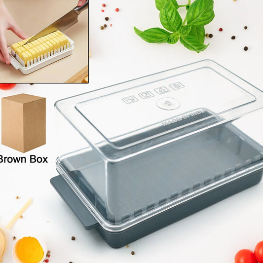 Butter Slicer and Storage Box with Lid - Transparent Plastic Container (1 Pc) - Happy Price - Image 1