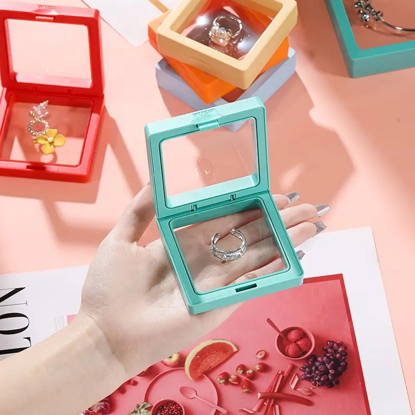 Transparent Jewellery Display Box (7x7 cm, 1 Pc) - Floating Frame Organizer - Happy Price - Image 5