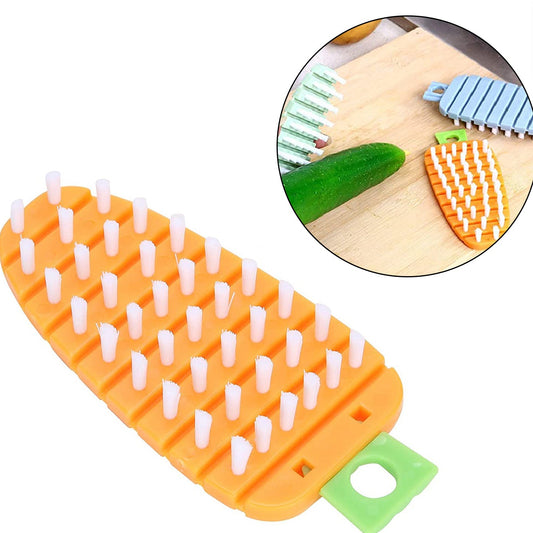 Vegetable Scrubbing Brush Vegetable Scrubber Nontoxic Fruit Brush Carrot Shape Vegetable Brush For Potato For Vegetable - Happy Price - Image 1