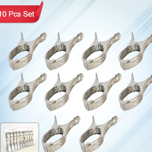 Stainless Steel Clothes Pins Beach Towel Clips (10 Pcs Set) - Happy Price - Image 1