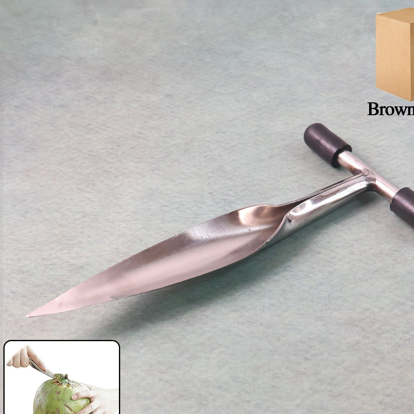 Stainless Steel Coconut Opener Tool with T-Handle Grip (1 Pc) - Happy Price - Image 1