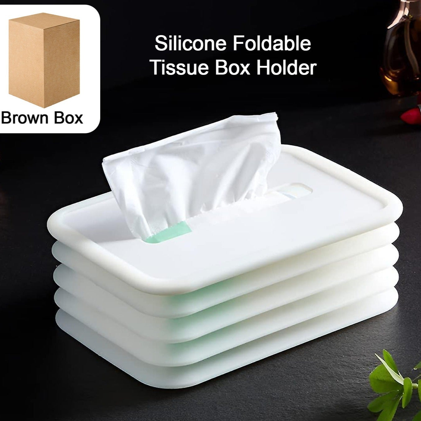Tissues Holder Silicone Simple Tissue Box Tissues Cylinder Tissues Cube Box Tissue Holder For Bathroom Office Car Bedroom For Bathroom Room Office Car - Happy Price - Image 1