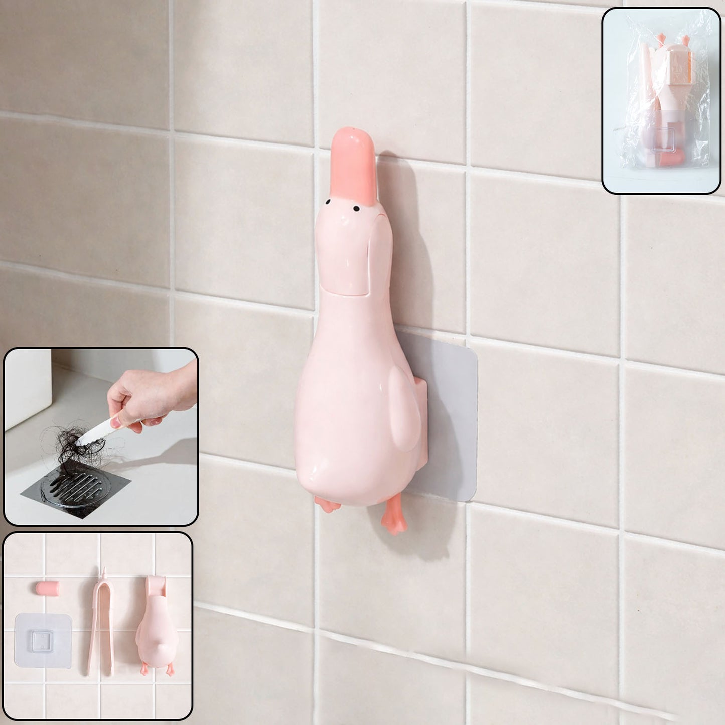 Cute Duck Bathroom Hair Catcher & Organizer (1 Pc) - Happy Price - Image 2