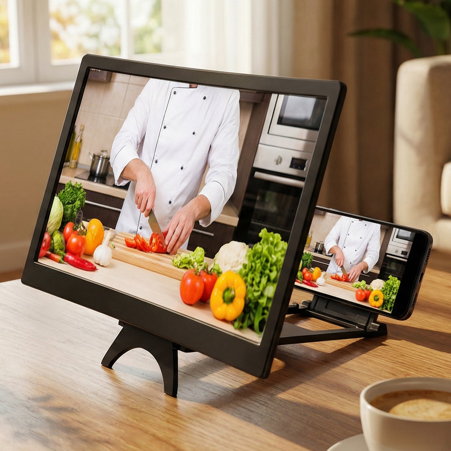 12 Inch Curved HD Mobile Screen Magnifier with Stand (1 Pc) - Happy Price - Image 6