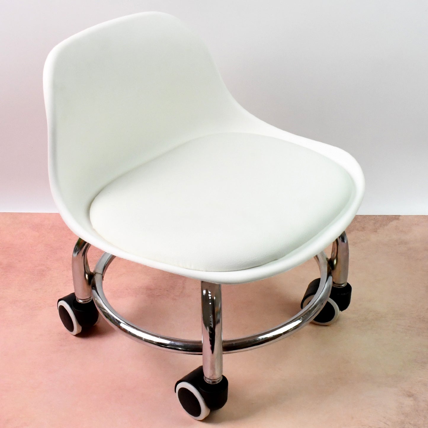 Low Rolling Stool with Wheels - PU Leather Seat, 360 Swivel, Multi-color (1 Pc) - Happy Price - Image 4
