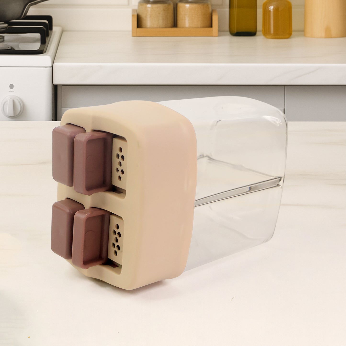 2-in-1 Salt and Pepper Dispenser - Dual Chamber Spice Shaker with Easy Pour Lids - Happy Price - Image 4