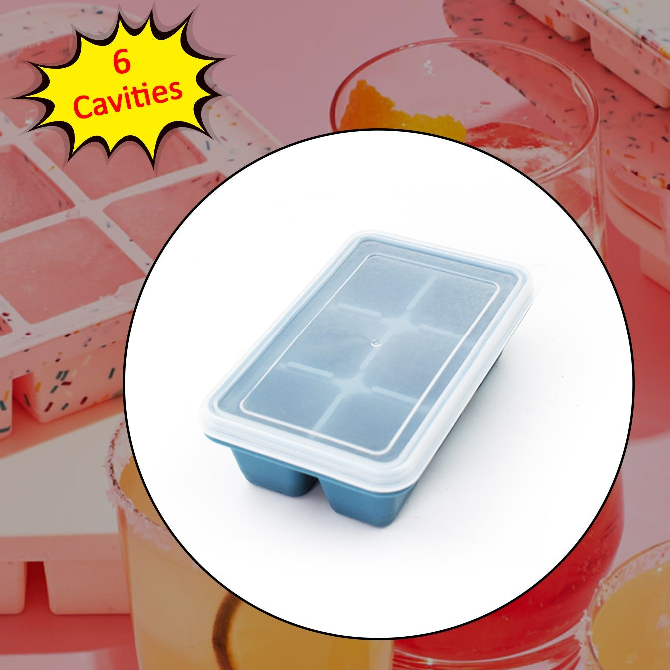 6 Grid Silicone Ice Cube Tray for Home Kitchen - Happy Price - Image 1
