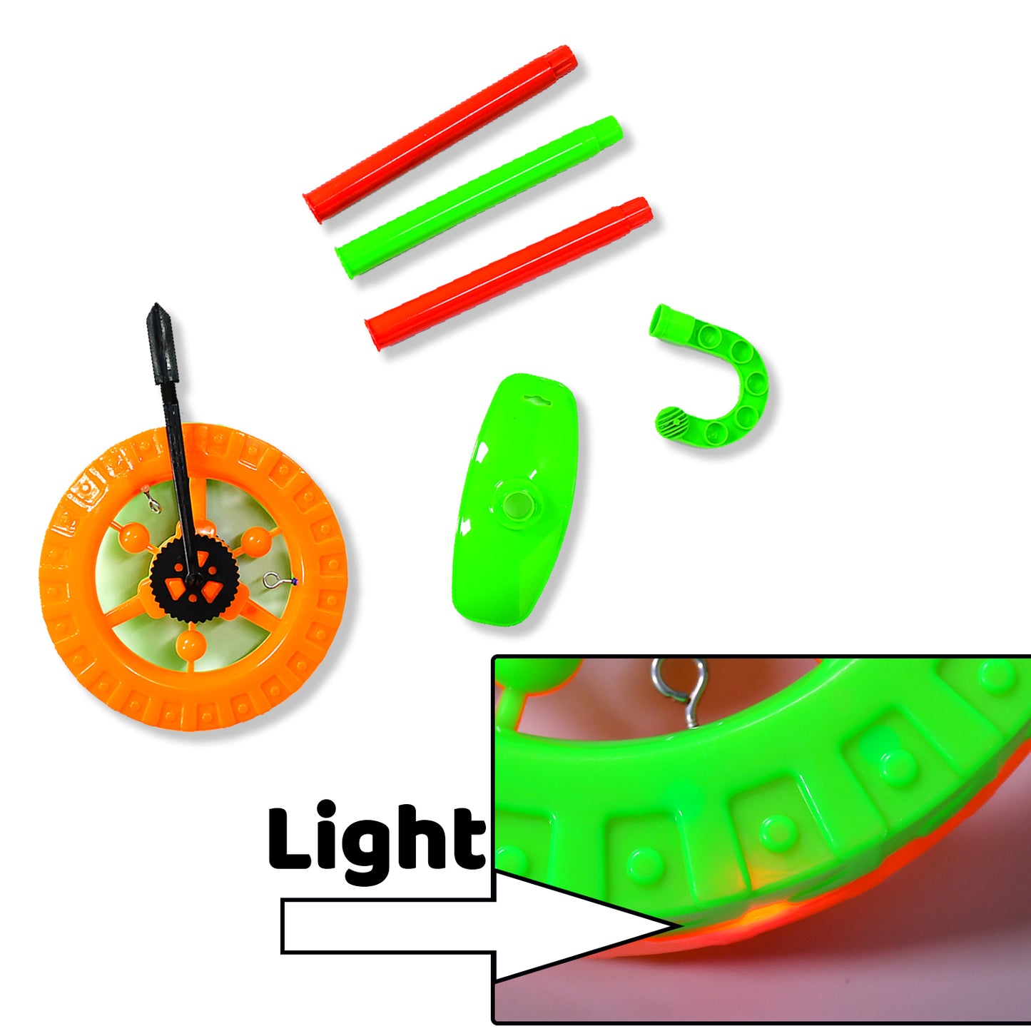 Plastic Single Wheel Push Run Toy With Handle And Two Lights On Wheel. Push Toy For Kids. - Happy Price - Image 5