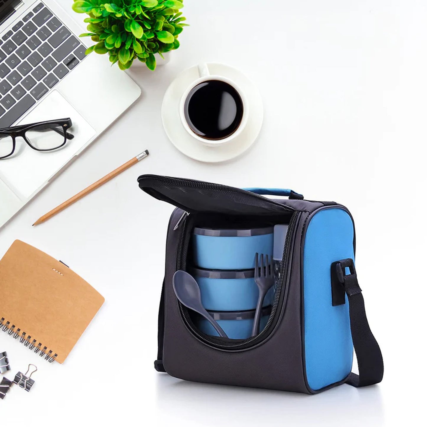 All In One Lunch Box With Fabric Bag For Office  School Use - Happy Price - Image 4