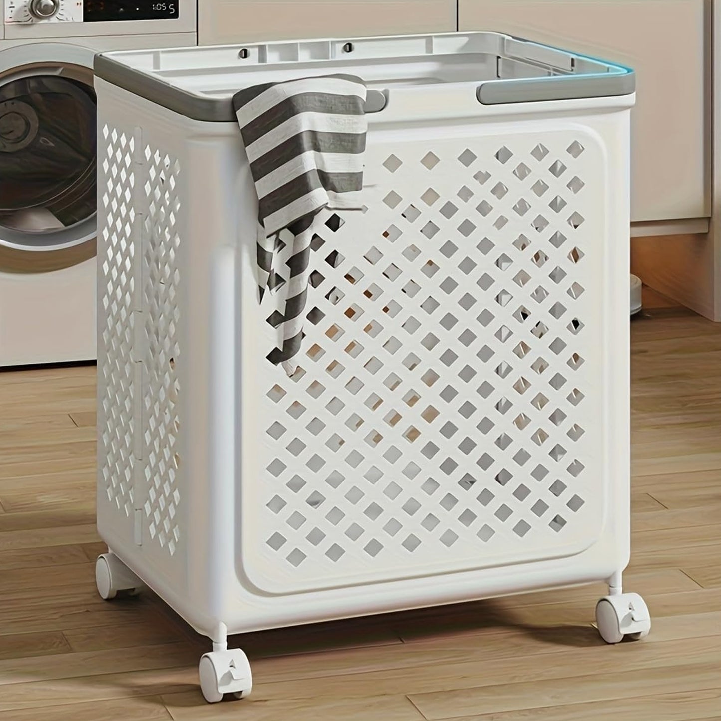 Large Foldable Laundry Basket With Wheels - Happy Price - Image 4
