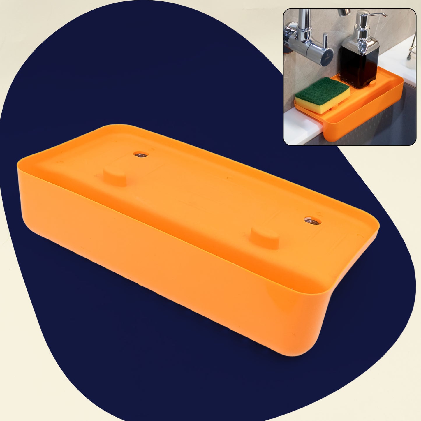 Multi Functional Drainer Shelf Sink Storage Holder Sink Colander Strainer Basket (1 Pc) - Happy Price - Image 2