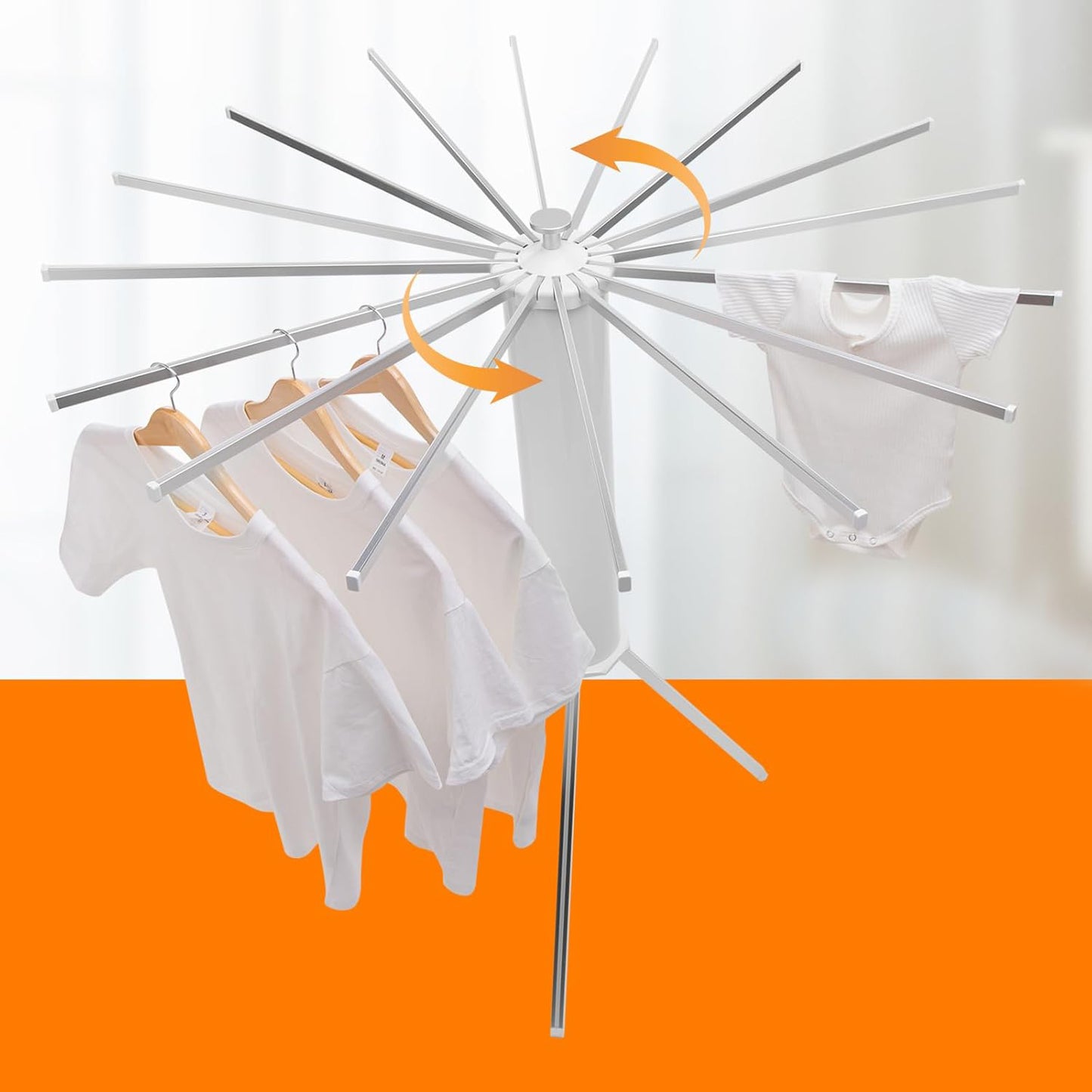 Foldable Rotary Clothes Drying Rack Stand (1 Pc) - Happy Price - Image 5