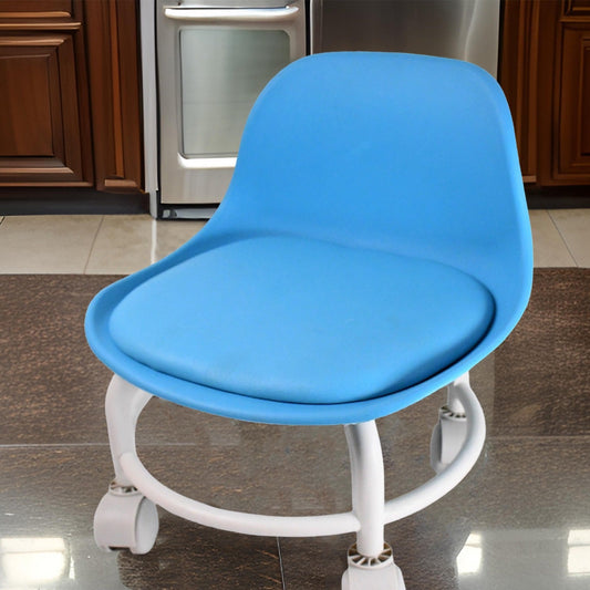 Low Round Rolling Stool with Wheels - 1 Pc, Mix Color - Happy Price - Image 1