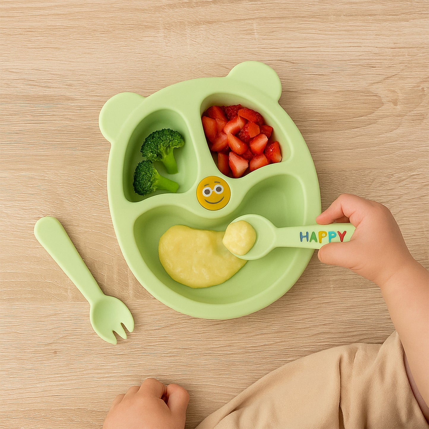 Premium 4-piece Kids Mealtime Feeding Set - Happy Price - Image 4
