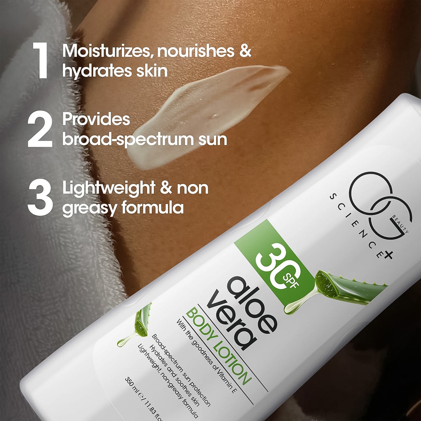 Aloe Vera Body Lotion with SPF 30 - 350 ML Hydrating & Soothing Formula - Happy Price - Image 5