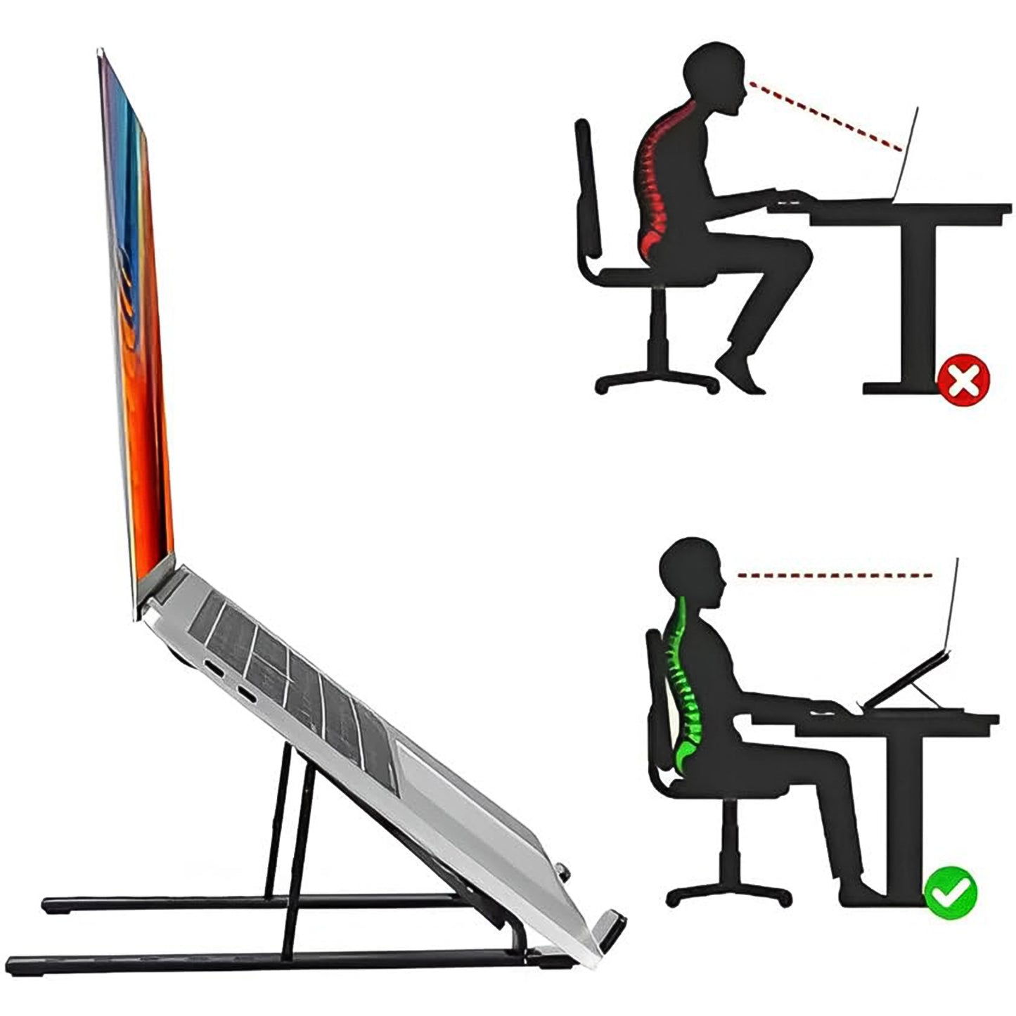 Home Foldable Height Adjustable Laptop Stand (1 Pc) - Happy Price - Image 3