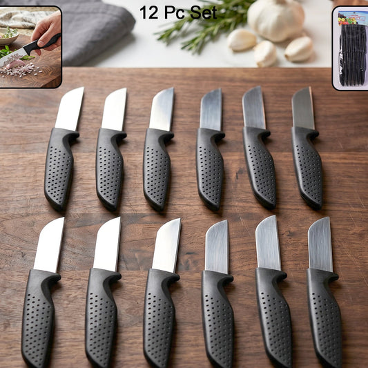 12 Piece Stainless Steel Kitchen Knife Set with Comfortable Grip Handles - Happy Price - Image 1