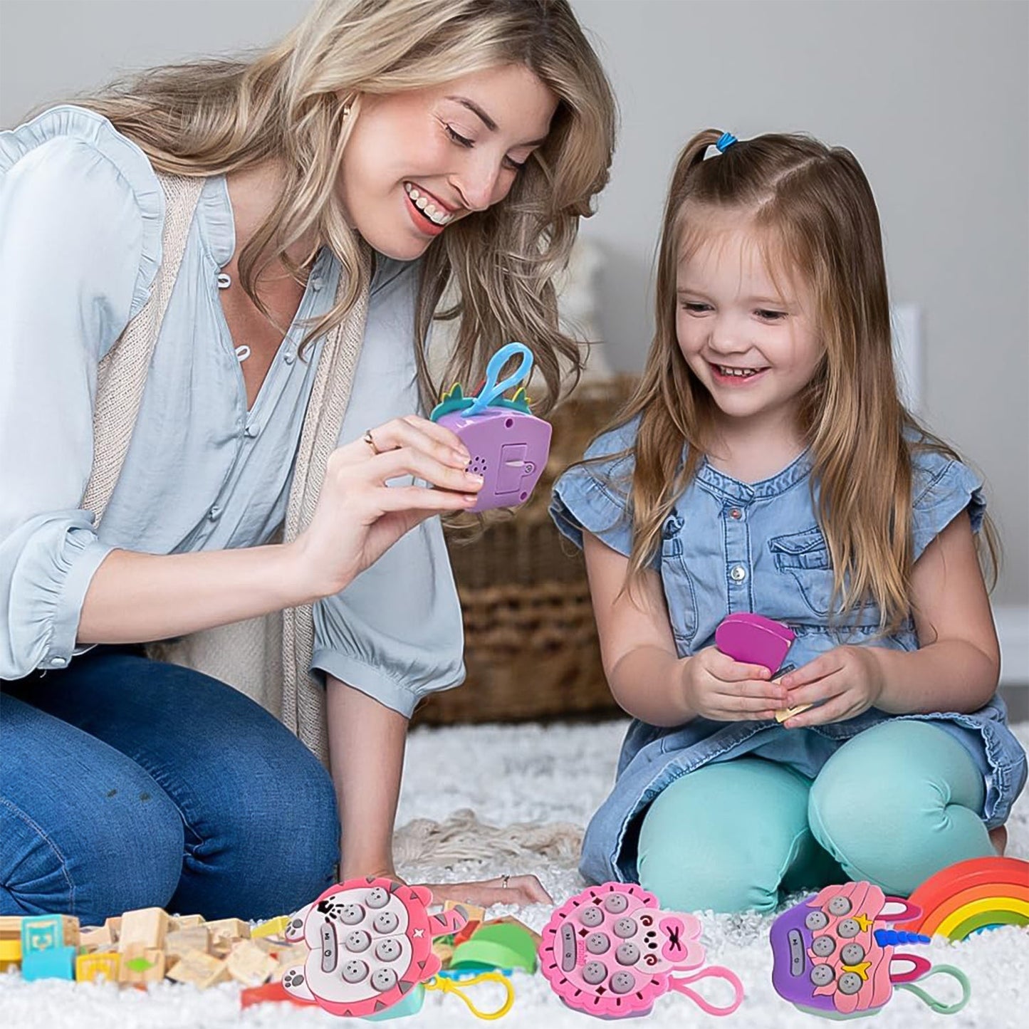 Mini Push Bubbles Game With Keychain  Music Game (1 Pc) - Happy Price - Image 4