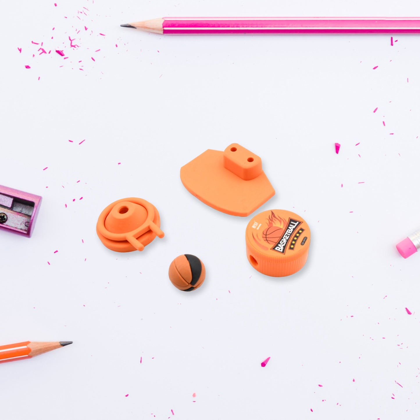 Stationary Kit Football  Basketball Theme Stationary Set For Kids Pencil Sharpener Eraser Set For Kids Boys  Girls Birthday Return Gift Stationary Set - Happy Price - Image 2