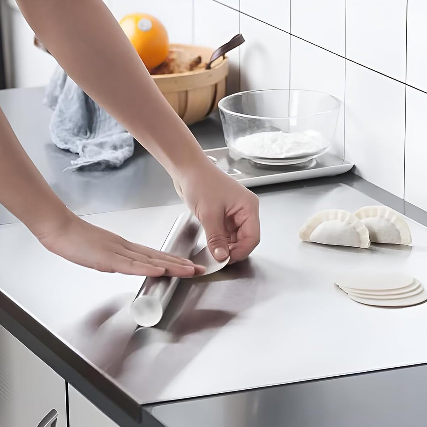 Premium Stainless Steel Anti-bacterial Chopping Board For Kitchen (1 Pc) - Happy Price - Image 5