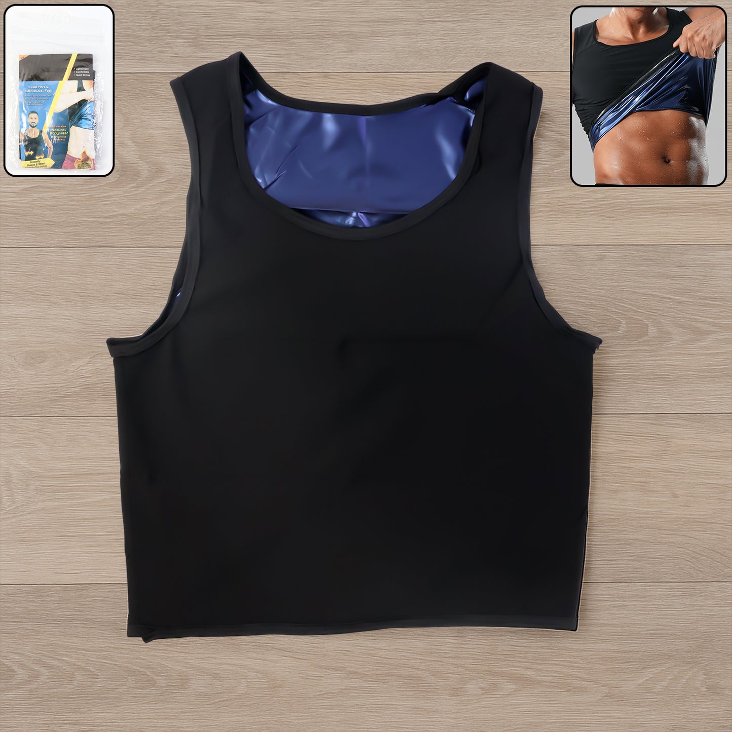 Men's Slimming Sweat Shaper Tank Top - Neoprene Body Vest for Fitness (S/M, 1 Pc) - Happy Price - Image 2