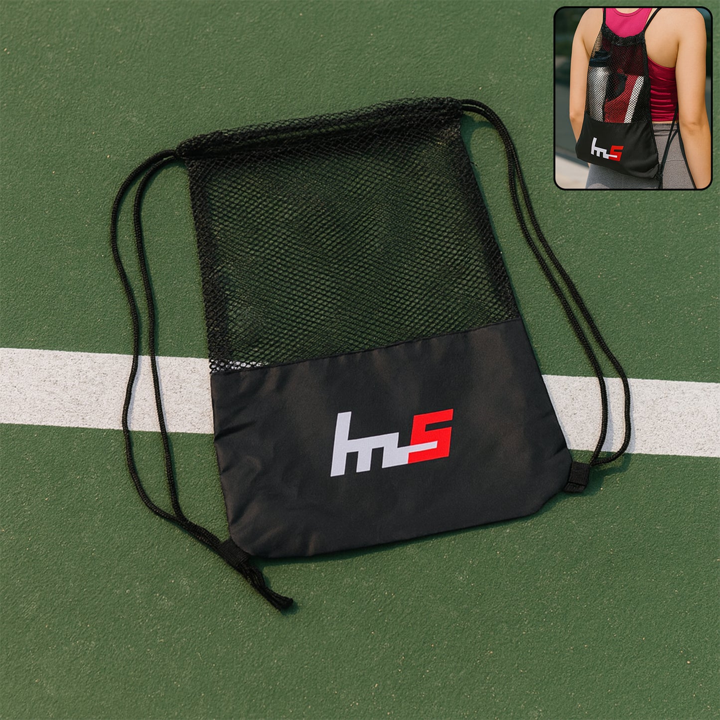 Breathable Mesh Gym Sack with Drawstring Closure - 1 Pc - Happy Price - Image 2