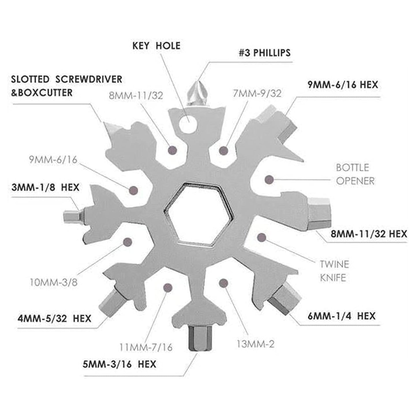 Snowflake Multi-tool Stainless Steel Snowflake Bottle Opener - Happy Price - Image 4