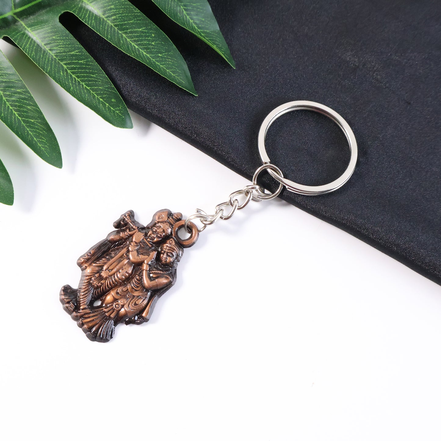 Radha Krishna Metal Keychain - 1 Pc Religious Keyring - Happy Price - Image 6