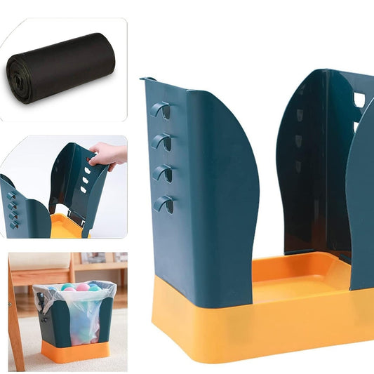 Waste Bin Trash Can Waste Container Expandable Trash Can Plastic Trash Can Plastic Garbage Can Expandable Trash Bag Holder Large Capacity For Kitchen Bathroom Living Room Bedroom Outdoor (1 Pc) - Happy Price - Image 1