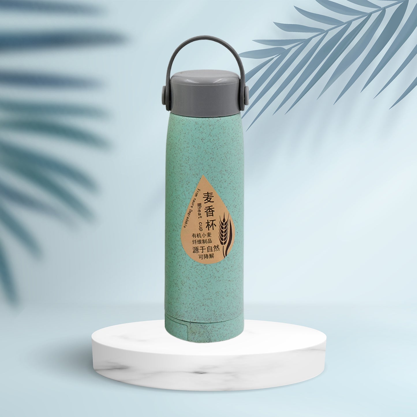 6951 High Portable Water Bottle Creative Wheat Fragrance Glass Bottle Water With Mobile Phone Holder Wide Mouth Glass Water 380ml (Moq - 80 Pc) - Happy Price - Image 5