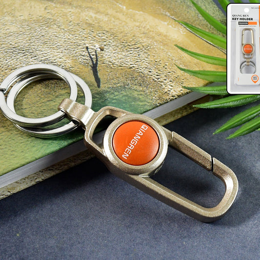 Premium Metal Keychain Carabiner Clip Hook With Dual Key Rings (1 Pc)