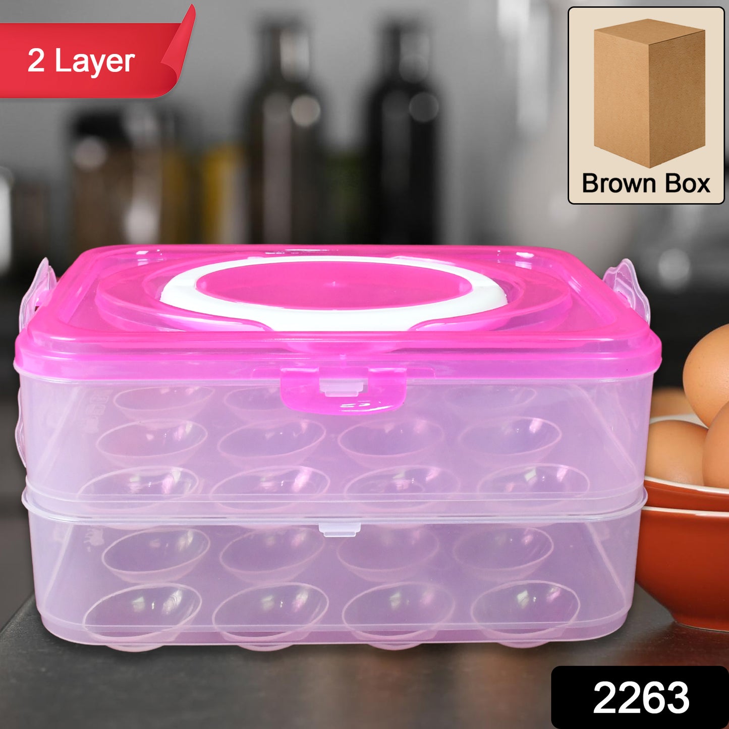 Double Layer 24 Grid Egg Storage Box For Egg Storage Container - Happy Price - Image 1