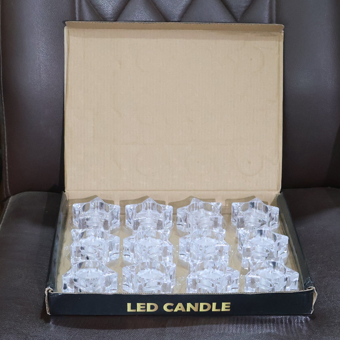 Set of 12 Crystal Effect LED Flameless Candles - Smokeless Battery Operated Tealights - Happy Price - Image 7