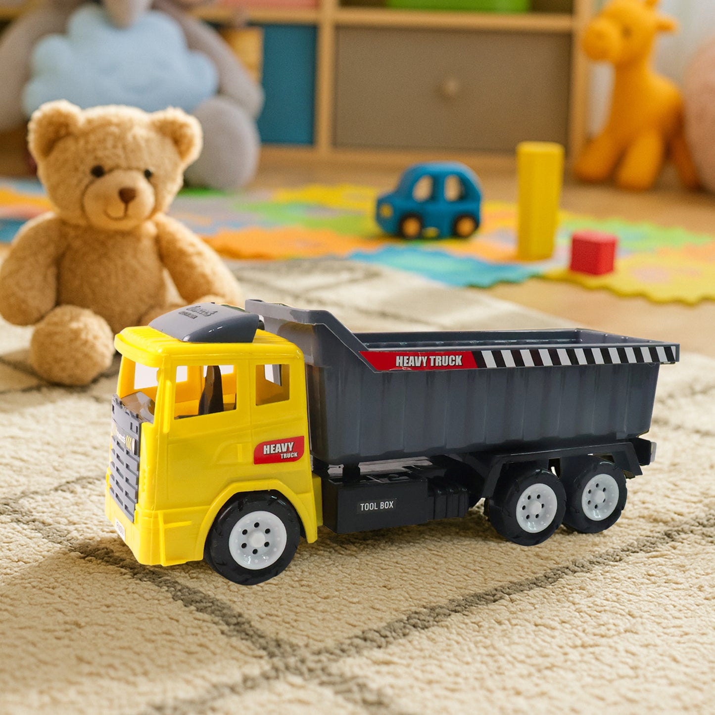 Heavy Duty Friction Dump Truck Toy for Kids (1 Pc) - Happy Price - Image 3