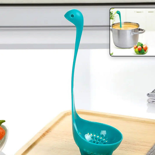 Soup Spoon Creative Long Handle Standing Loch Ness Monster Colander Spoon Dinnerware Cooking Tools Kitchen Accessories - Happy Price - Image 1