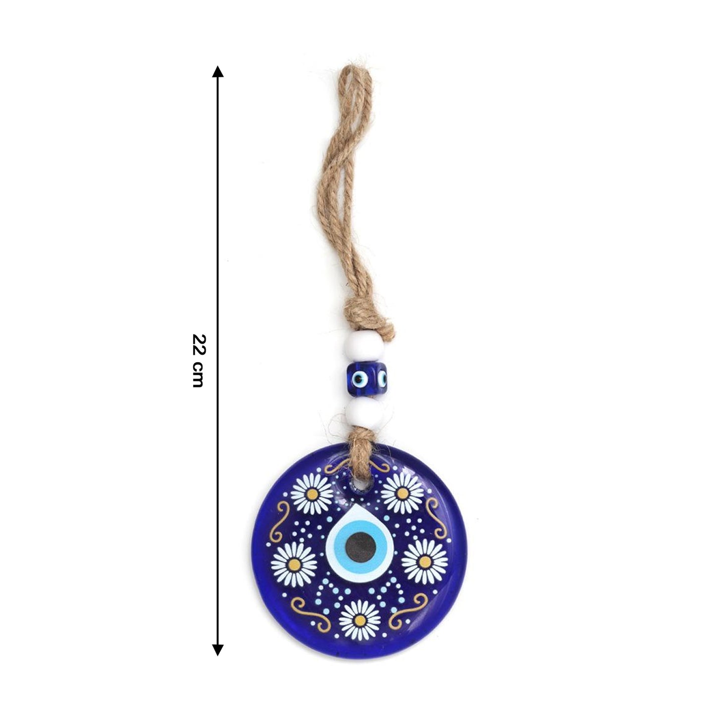 Decorative Evil Eye Wall Hanging Nazar Protector Charm with Beads - 1 Pc - Happy Price - Image 3