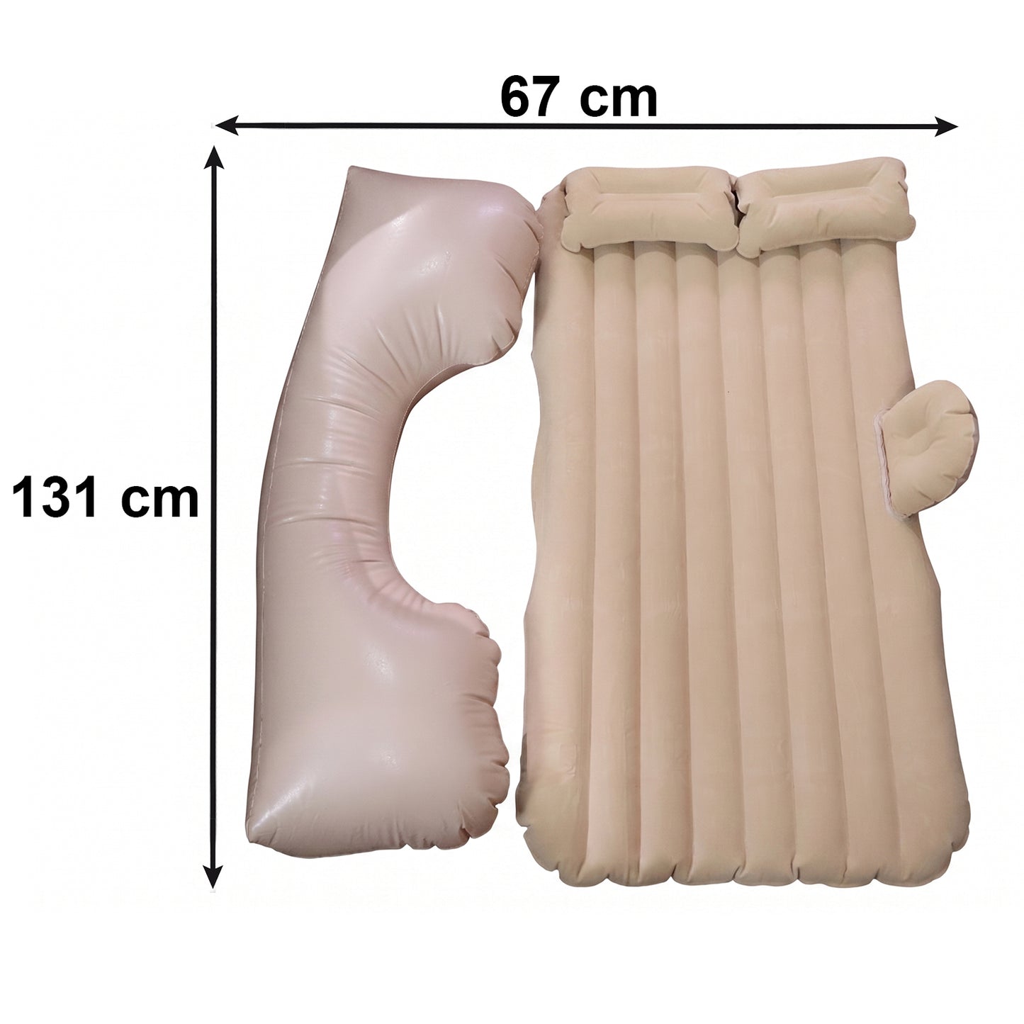 Portable Car Air Mattress Set with Pump & Pillows - Beige - Happy Price - Image 5