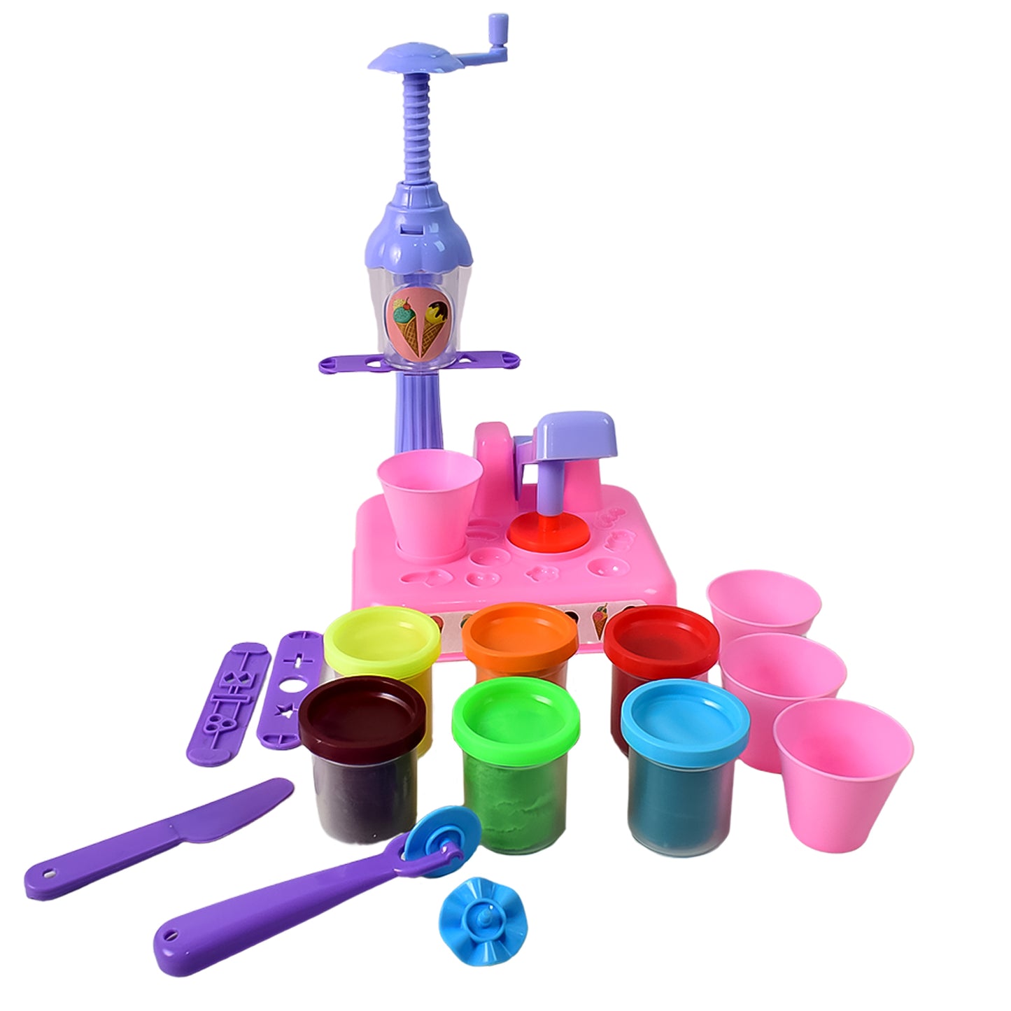 Scoop And Play Set Color Dough For Kids Play Toys Ice Cream Maker Machine (36 Pcs Set) - Happy Price - Image 5