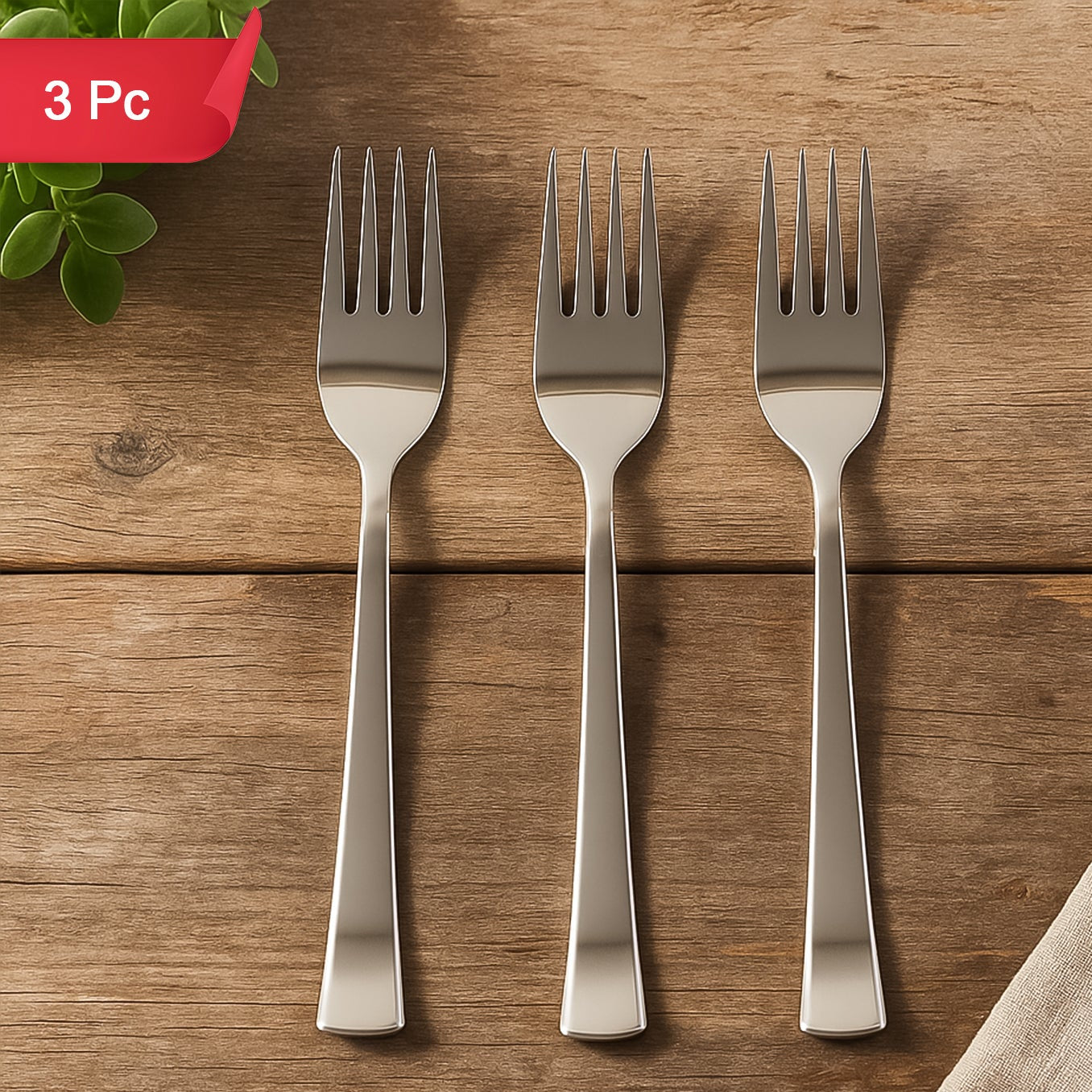 Stainless Steel Dinner Forks - Set of 3 Pcs - Happy Price - Image 1