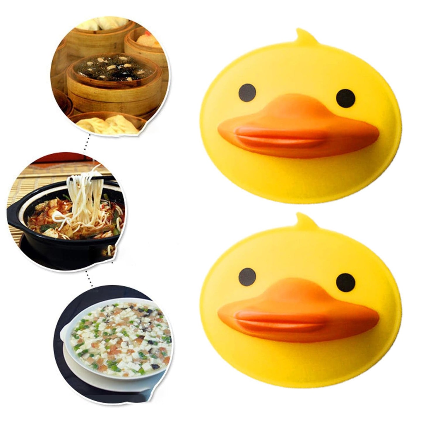 Cute Duck Silicone Hot Pot Holder Clip - Heat Resistant Kitchen Tongs (2 Pc) - Happy Price - Image 4