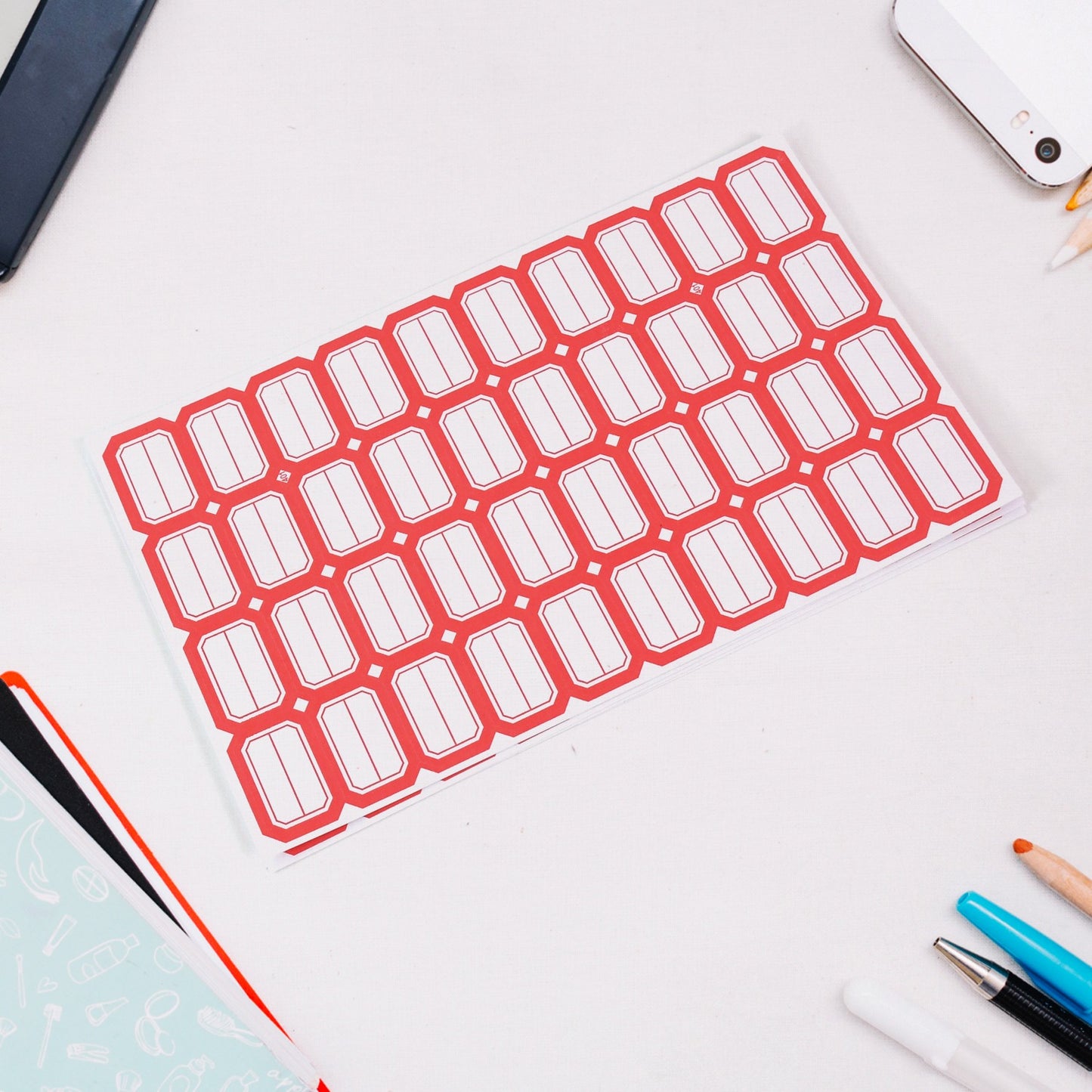 Multipurpose Blank Label Stickers with Red Border - 50 Sheets - Happy Price - Image 5