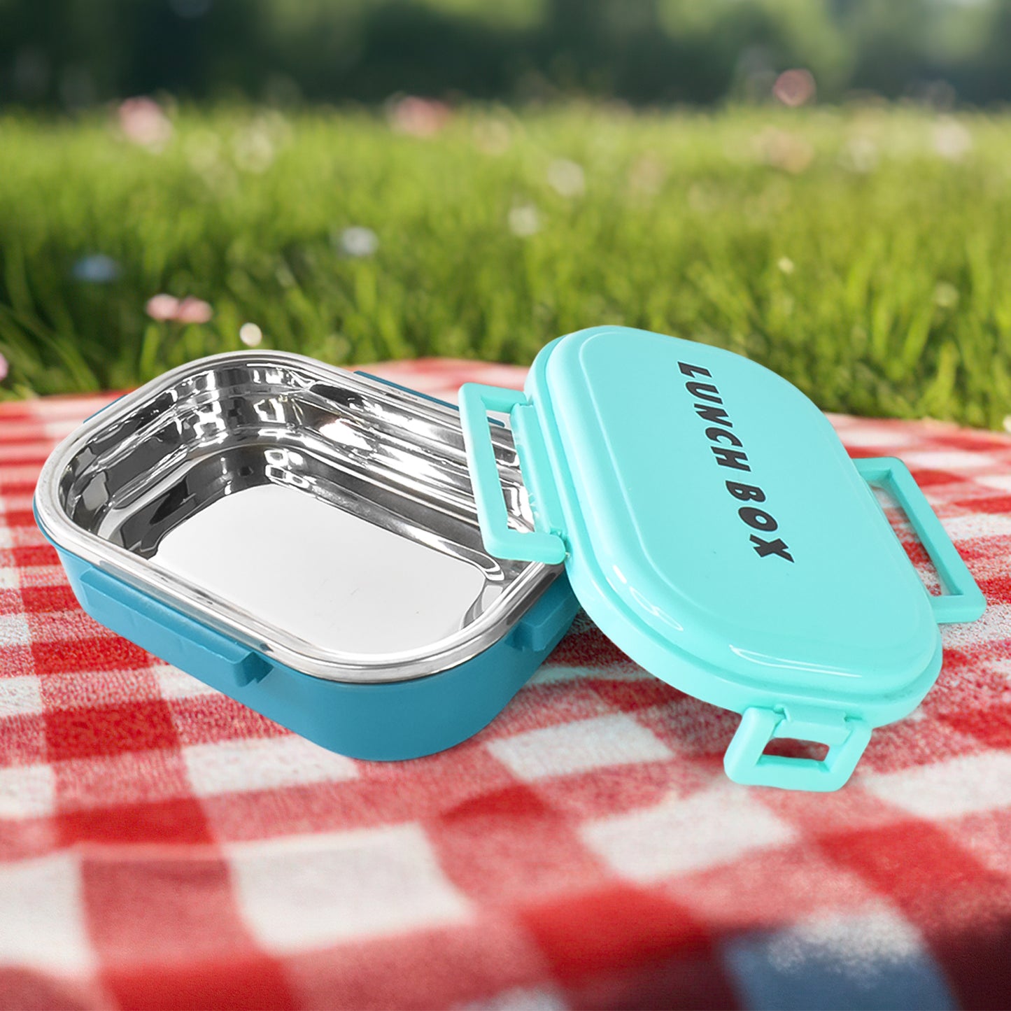 3-in-1 Stainless Steel Lunch Box with Detachable Small Container & Spoon - 1 Set - Happy Price - Image 6